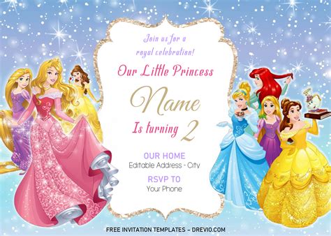 Free Printable Disney Princess Invitations